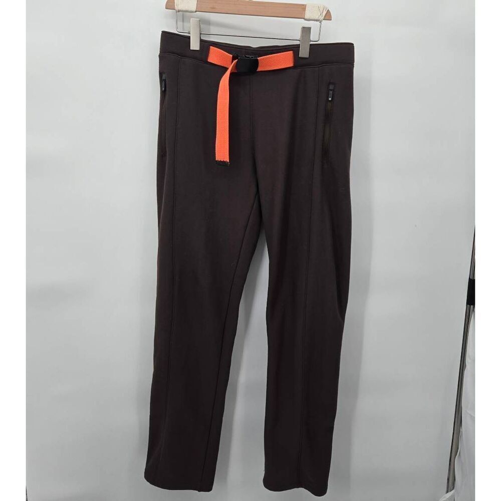 Qor Pants Women's Size Medium Fleece Built in Belt Brown Performance